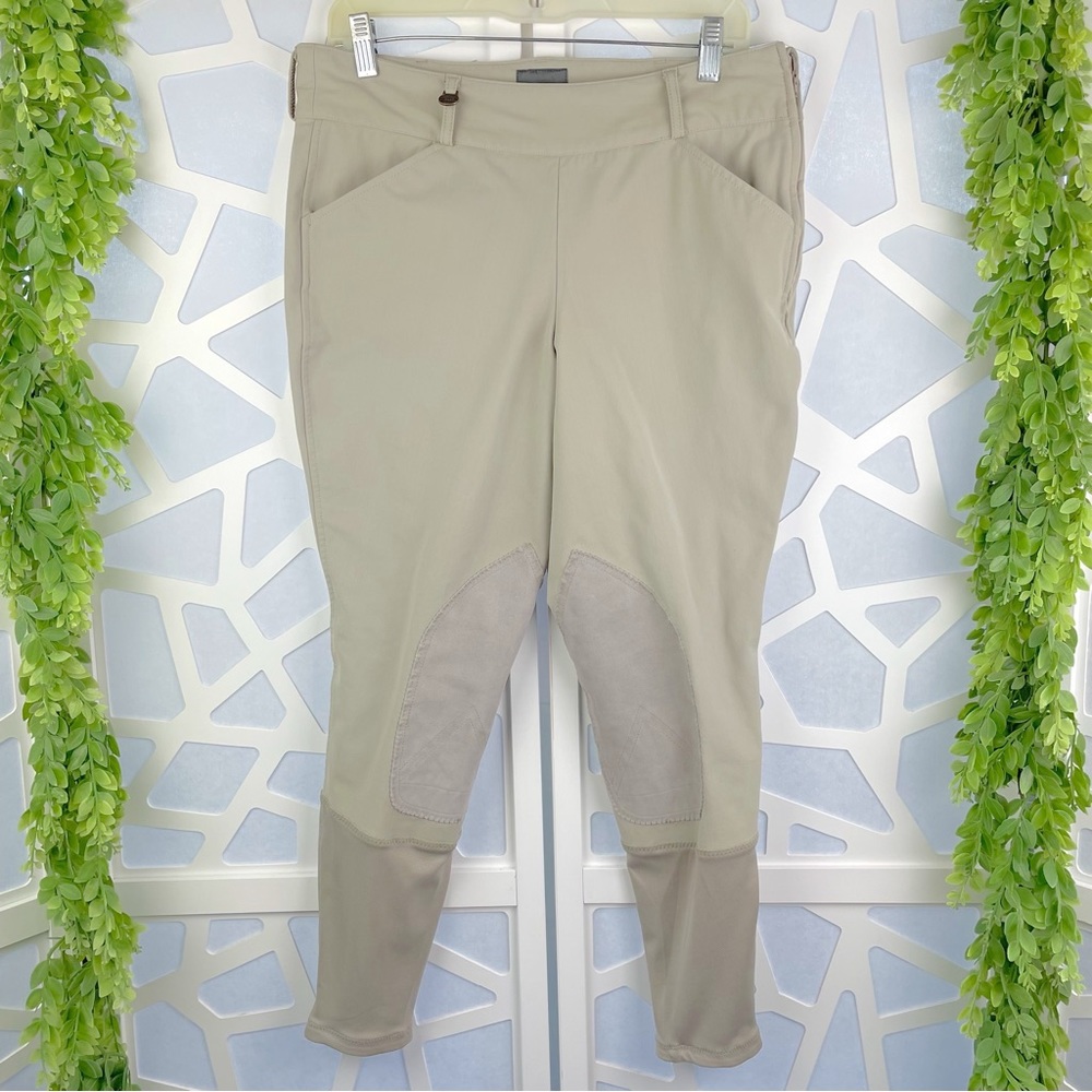 Ovation Hunter EuroWeave Ultra DX Knee Patch Mid Weight Equestrian Tan Breeches